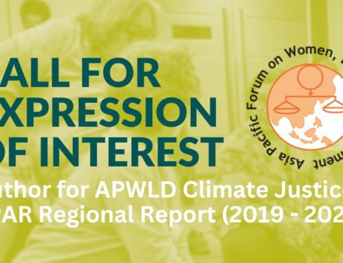 Call for Expression of Interest: Author for APWLD Climate Justice FPAR Regional Report (2019 – 2021)